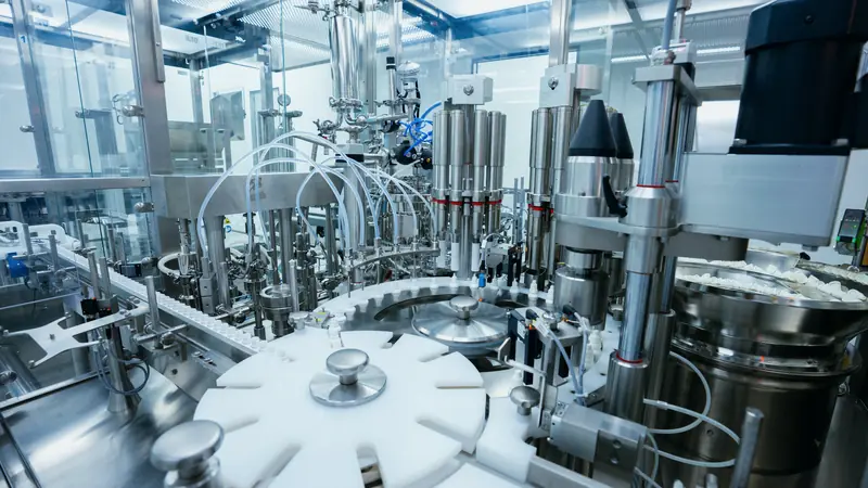 Abgefüllte Produktionsanlage in einem Industriebetrieb