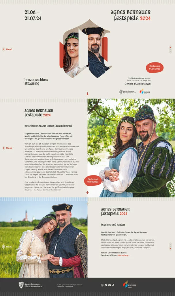 Website Agnes Bernauer Festspiele