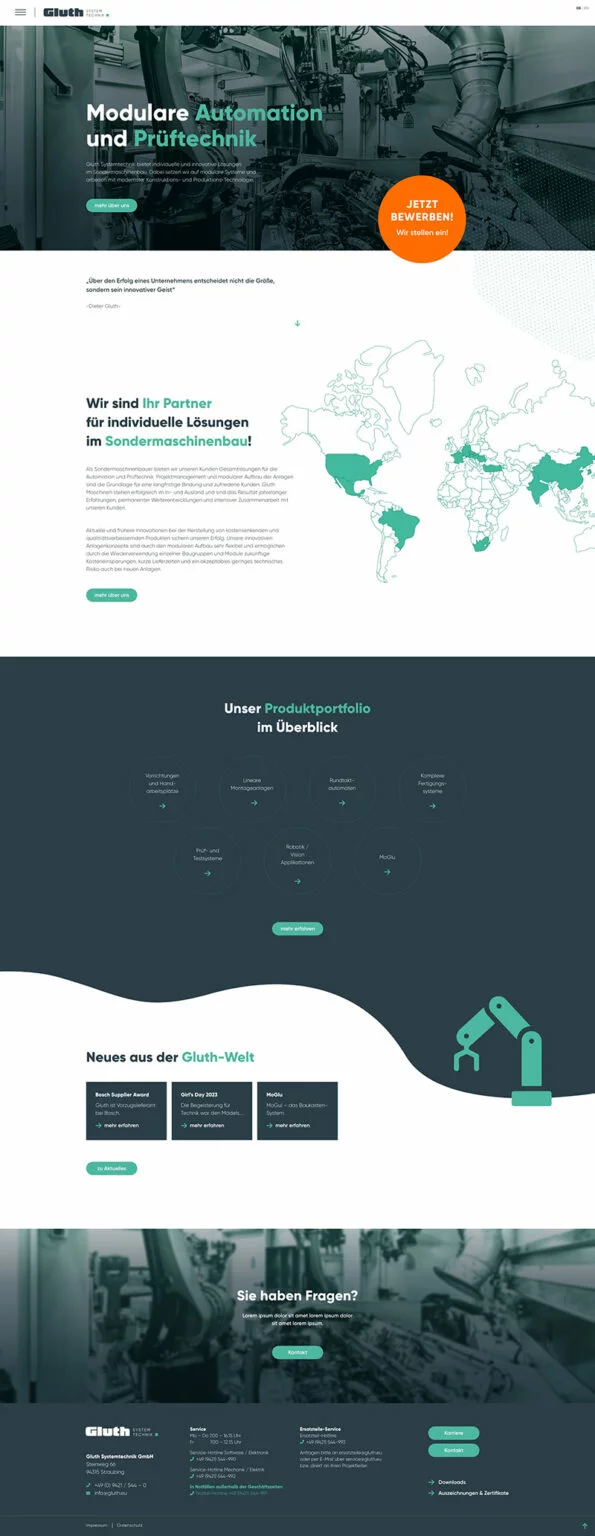 Website Gluth Systemtechnik