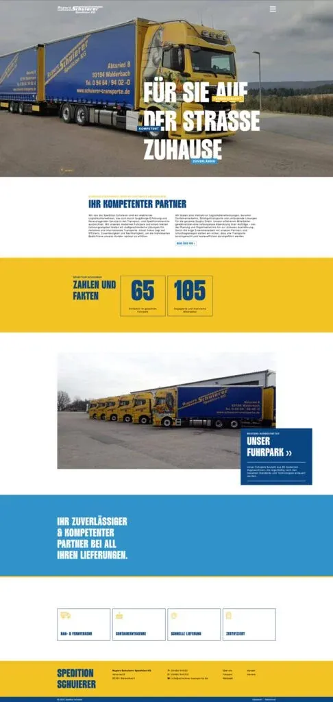 Website Spedition Schuierer Transporte