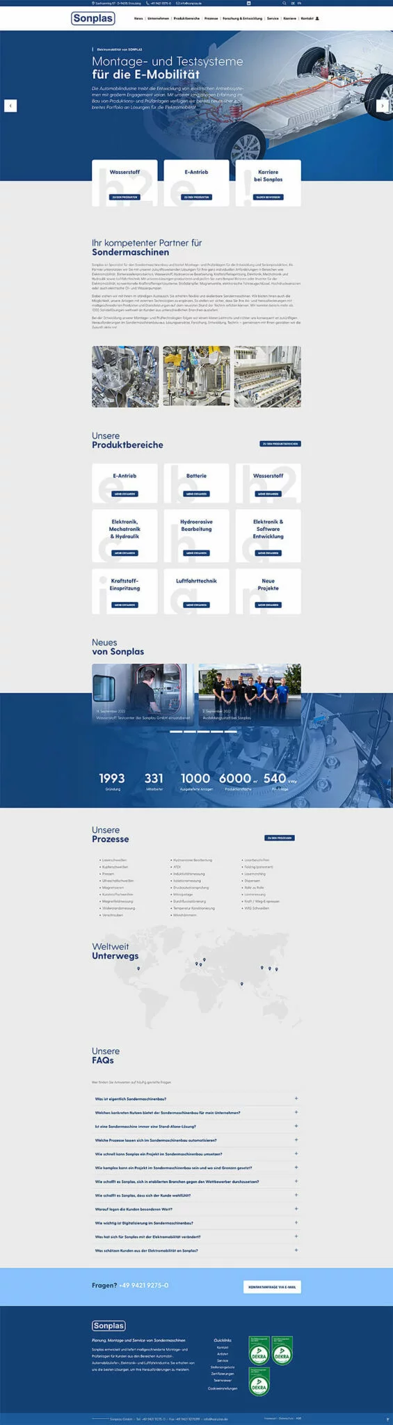 Website der Sonplas GmbH