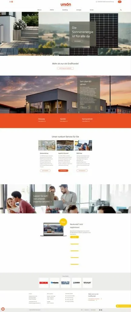 Website union Heizungsgroßhandel
